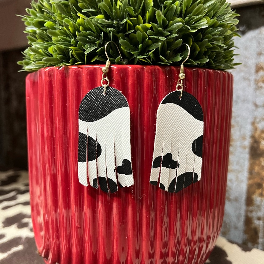Cow Print Ear Rings